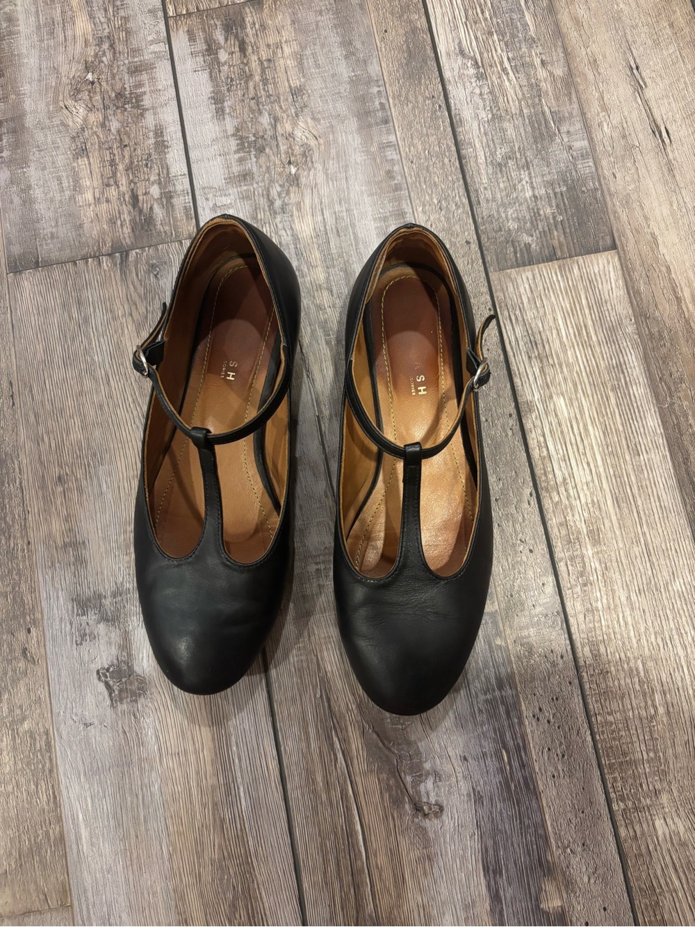 MIUMMASH women’s t strap leather mary jane’s
